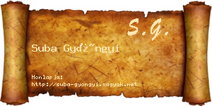 Suba Gyöngyi névjegykártya